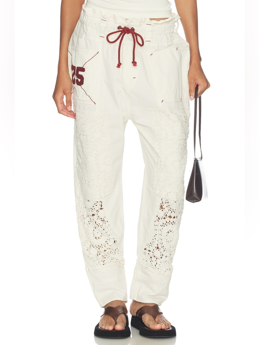 Free People Rockaway Craft Pant in Tofu Ivory Cream NWT